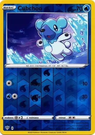 Darkness Ablaze Cubchoo #48/189 reverse holo